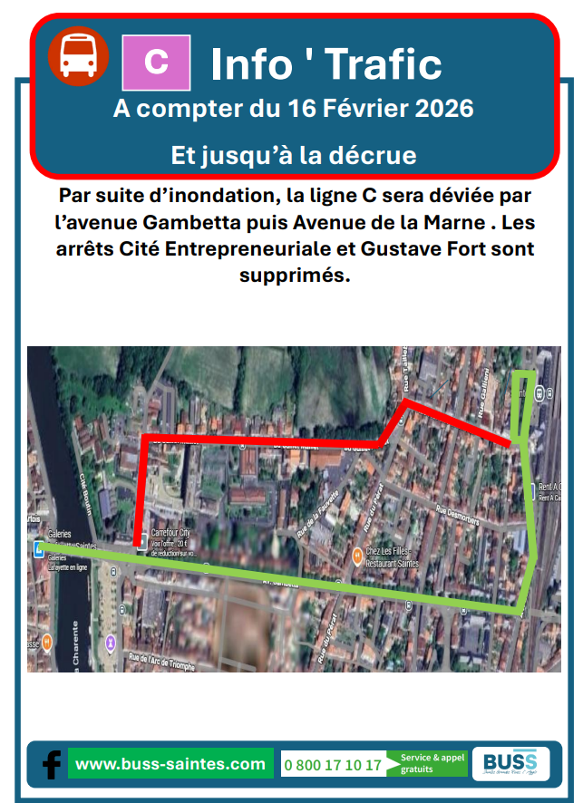 plan déviation ligne C