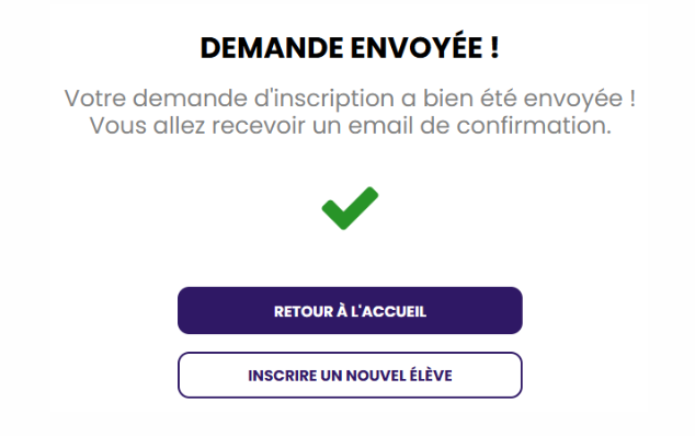 validation de la demande envoyée